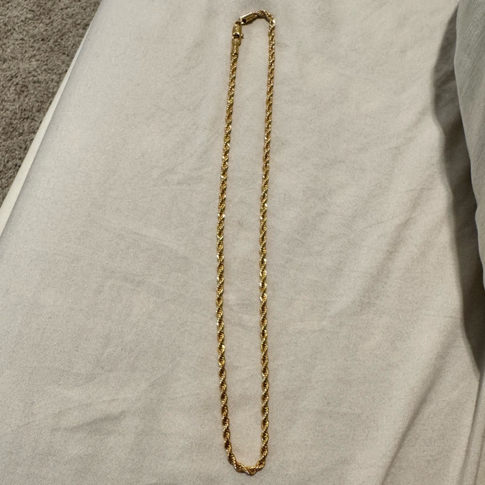 Anti tarnish rope Gold Chain Necklace
